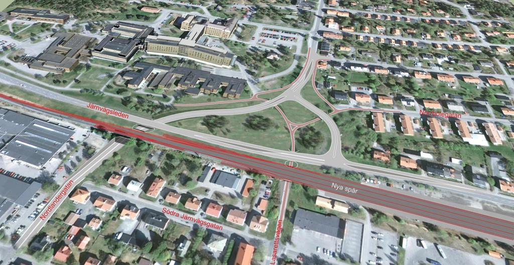 Centrala Skellefteå, exempel väglösningar Förslag: lösning för Lasarettsgatan via