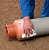 Anslutning till betongrörsmuff Om tätningsring ingår i betongmuffen används denna som vanligt sittande i muffen och den