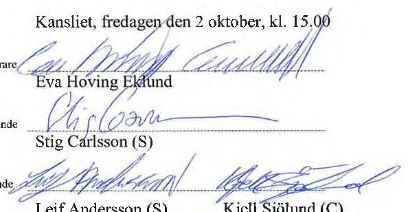 Stig C~isson (S) ''"'m"d~---~ Leif Andersson (S) Kjell Sjölund (C) Paragrnfor nr 122-141 ANSLAG/BEVIS Protokollet är justerat.