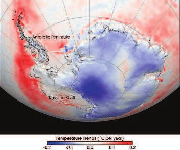 Temperaturmätningarna vid Amundsen-Scottbasen på Sydpolen visar att medeltemperaturen i dag inte är högre än 1957. Sommartemperaturen är dessutom något lägre än när temperaturmätningarna inleddes.