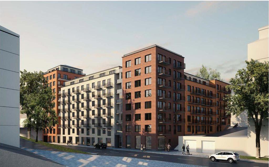 5 (12) Vy längs Östervägen. Illustration: BAU arkitekter Vy längs Charlottensburgsvägen.