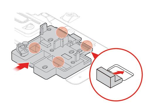 2-SSD-enheten på sidan 37. 4. Byt ut hållaren för M.2 SSD-enheten. Bild 79. Ta bort M.2 SSD-hållaren Bild 80. Installera M.2 SSD-hållaren 5. Slutför bytet av delar.