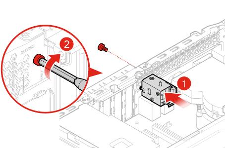 Bild 127. Ta bort e-låset Bild 128. Installera e-låset 4. Anslut e-låskabeln till systemkortet. 5. Slutför bytet av delar. Se Slutföra bytet av delar på sidan 66.