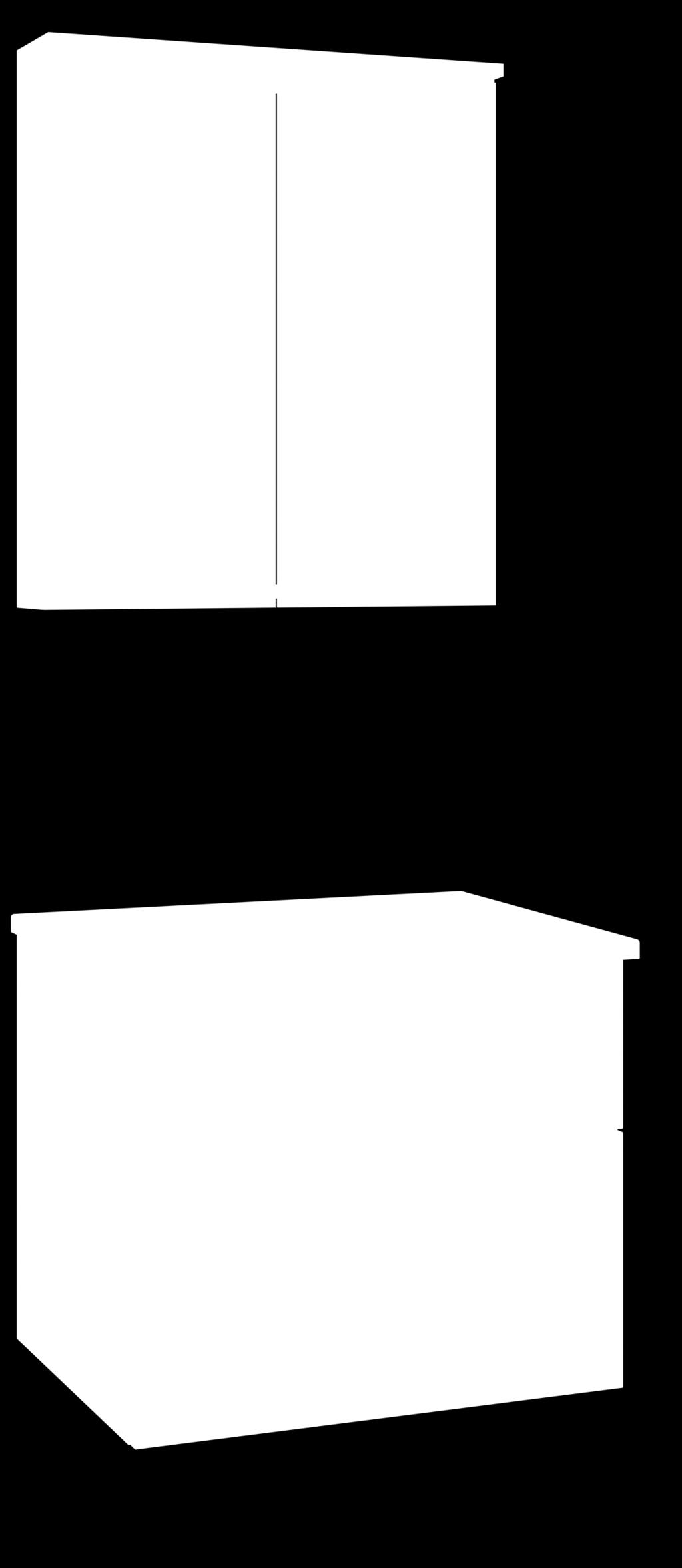 I grundutförandet ingår en grå, 600 mm bred kommod ur serien Square