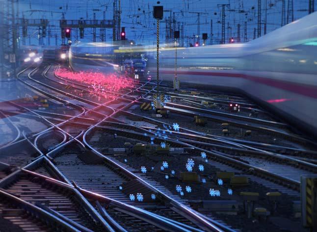 INTERVJU MED SABINA JESCHKE SABINA JESCHKE IM INTERVIEW FOTO: MAX LAUTENSCHLÄGER/DEUTSCHE BAHN AG FOTO: MAX LAUTENSCHLÄGER/DEUTSCHE BAHN AG Med AI kan järnvägsnätets kapacitet ökas betydligt utan att