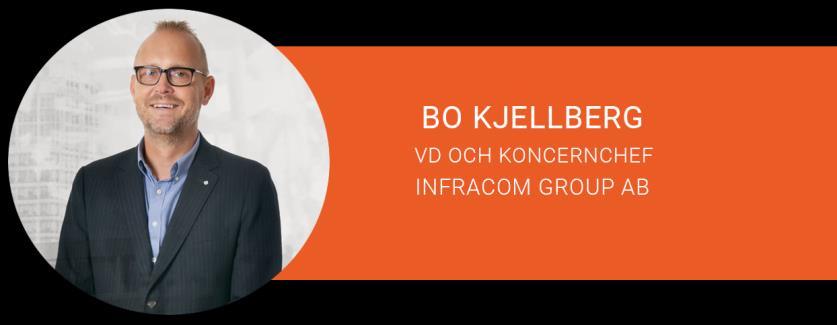 KVARTALET KÄNNETECKNAS AV HÖG TILLVÄXT OCH STABILISERAD EBITDA-MARGINAL Vi har programmerat in tillväxt i InfraComs DNA och utvecklat en suverän egenskap att identifiera och genomföra värdeskapande