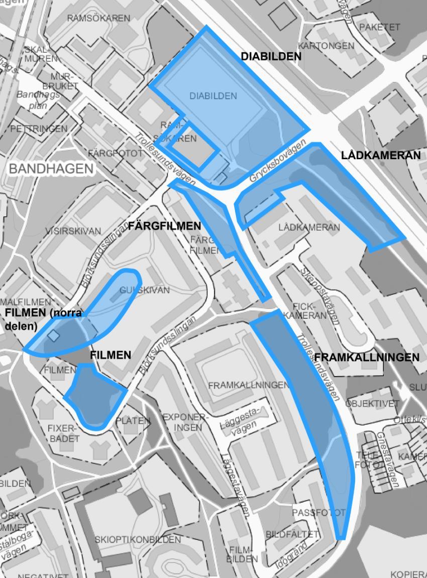 Sida 10 (52) Pågående detaljplaner i nära anslutning till planområdet för Diabilden.