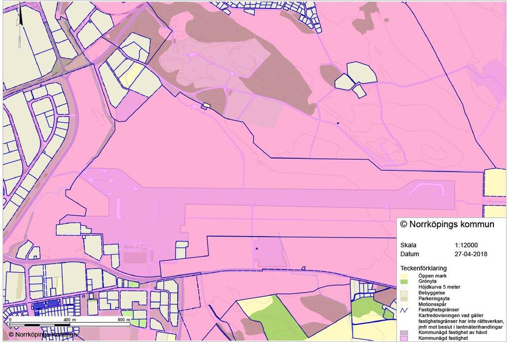 16 (17) Figur 10: Kartan visar fastigheter som ägs av Norrköpings kommun. Kartan är ej skalriktig pga förminskning. 8.