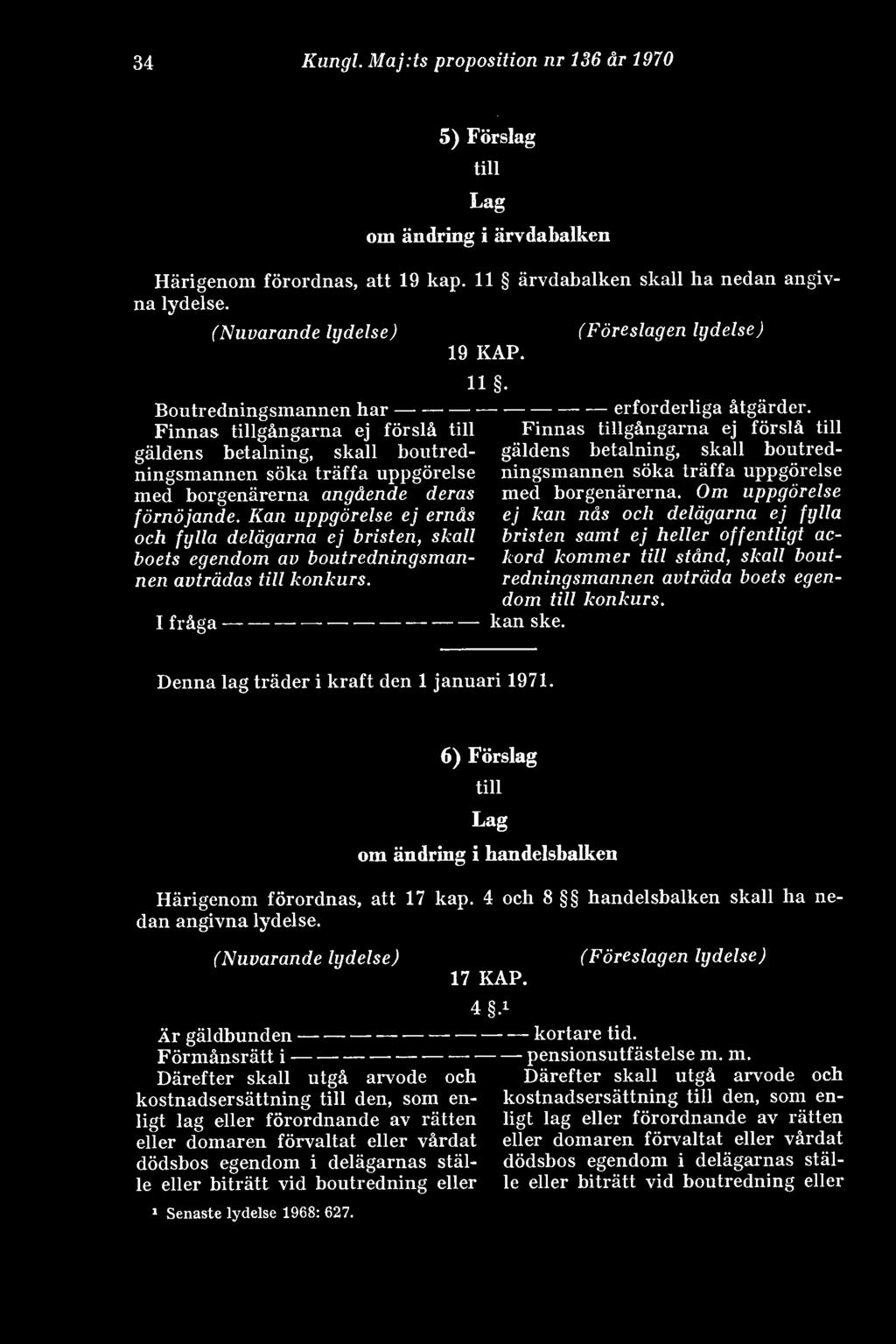 Boutredningsmannen har------------ Finnas tillgångarna ej förslå till gäldens betalning, skall boutredningsmannen söka träffa uppgörelse med borgenärerna angående deras förnöjande.