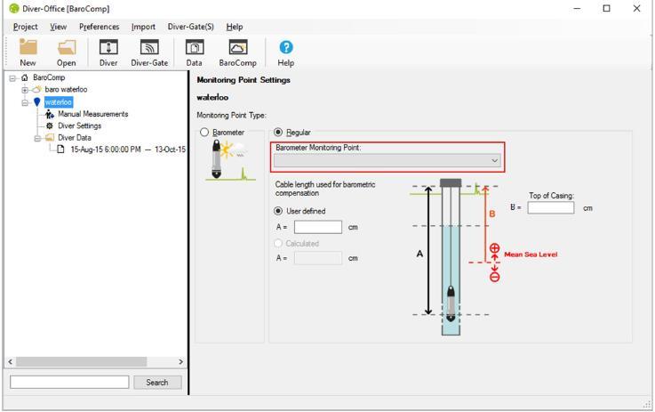 4. Barometerkompensation Diver-Office Bakgrund: Loggad data har laddats hem från 1 st Diver med mätpunktsnamn Waterloo och 1 st BaroDiver med mätpunktsnamn Baro Waterloo.