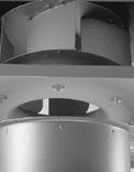 The noise-suppressed version is verovent RKA 32-/ RKM 32-. The additional lining of the casing and integrated diffusor reduces the accoustic power level by 6 db.