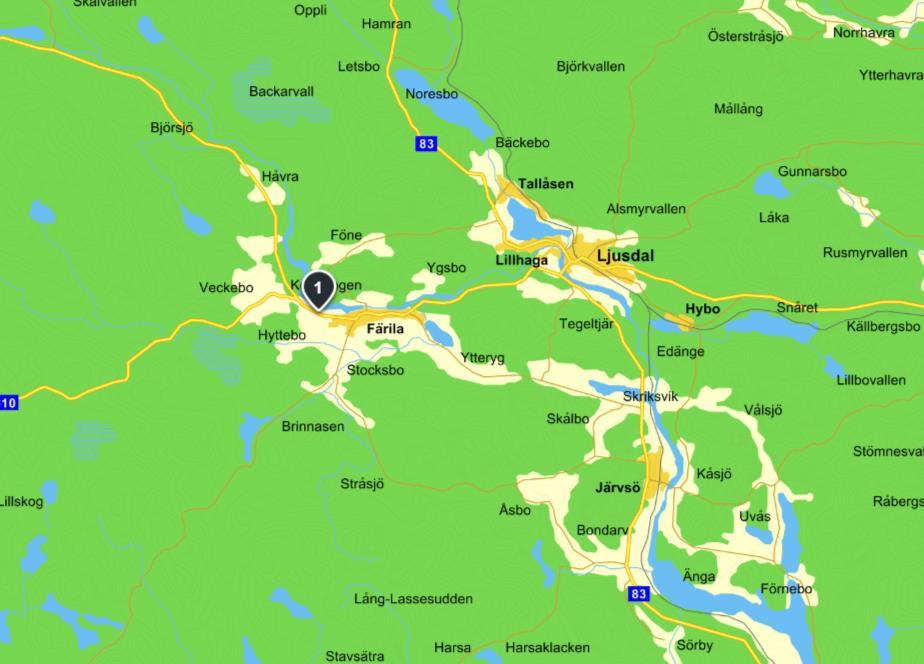 Hitta.se. Lägeskarta översikt.