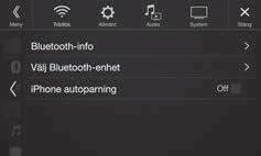 Styrning av handsfreetelefon Bruksanvisning Inställning och användning av Bluetooth Handsfree-samtal är möjliga med denna enhet om du använder en HFP-kompatibel mobiltelefon (HFP = HandsFree-Profil).