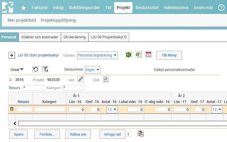 Intäkter och kostnader anges i Tkr 2. Intäkter anges i positiva och kostnader i negativa tal 3.