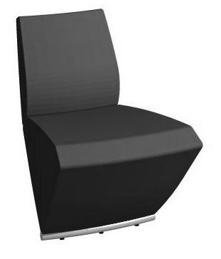 SPINO SA-3 Soffsektion med smal rygg, avslutning vänster (framifrån). Golvbåge i krom. Exkl. stödben. Sofa section with narrow back, end section left (from the front). Runner in chromium. Excl.