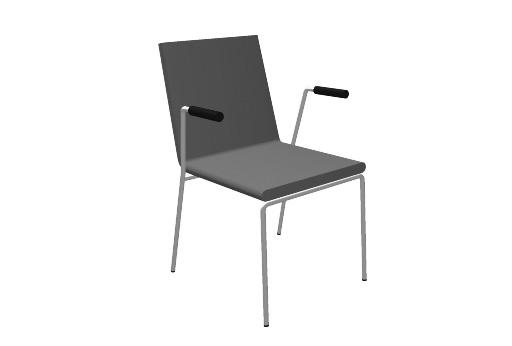 AFTERNOON S-055 81 50 54 Stapelbar stol. Underrede i krom, vitlack (RAL9016), svartlack (RAL 9005) eller silverlackerad metall. Stackable chair.