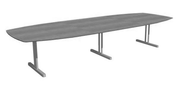 Table in birch-, oak veneer or white laminate F2274. 2 connecting halves. Frame in chromium or silver lacquered metal.
