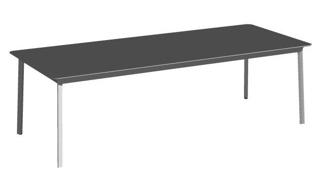 MODULOR HB-527 Bord med skiva i vit laminat F2255 och underrede i vitlackerad metall RAL9003, alt. skiva i grafitfärgad laminat F7837 och underrede i grafitfärgad lackerad metall RAL8019.