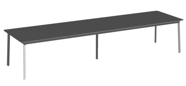 Pris - Price 22 699:- 240 x 100 cm, H 72 cm, tj 2,2 cm MODULOR HB-528 Bord med skiva i vit laminat F2255 och underrede i vitlackerad metall RAL9003, alt.