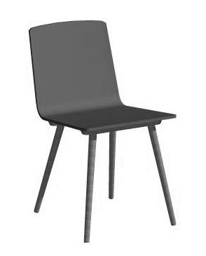 BOMBITO S-053 Stol. Underrede i ek eller ask med teflonglid. Chair. Frame in oak or ash with teflon glides.