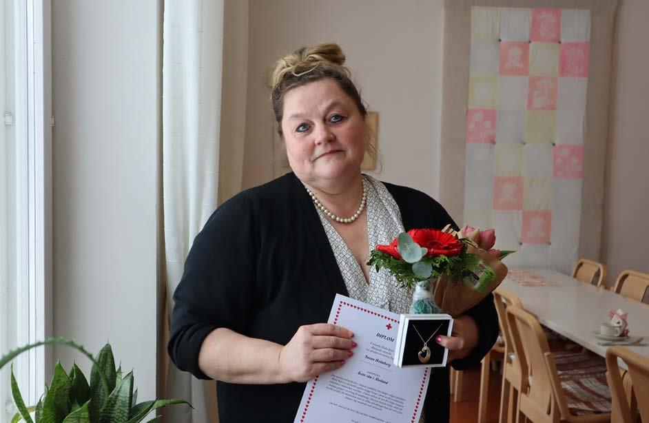 Årets vän 2019 Andrea Södergård Susan Holmberg fick utmärklsen årets under vändagsveckan. i motiveringen framgår att hon möter människor med respekt, intresse och vänlighet.