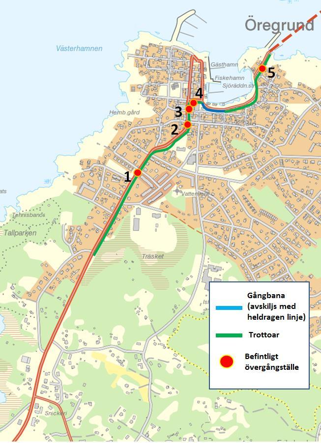 54 (86) lathund för klassning av passagepunkter. Passagerna får klassningen säker, delvis säker eller osäker utifrån passagetyp, farthindertyp och reglerad hastighetsgräns. Figur 25.