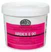 ARDEX E 90 FLEXTILLSATS Flextillsats för ARDEX X 77 och X 78 59 Användningsområde: Ökar vidhäftning, elasticitet samt gör fästmassan mer vattenavvisande.