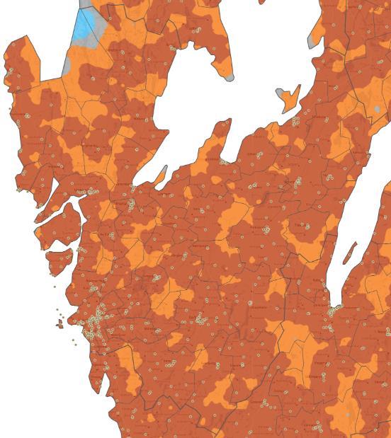 10 Tillgång till service i Västra Götaland Dagligvaror De flesta invånare, nästan 98 procent, bor närmare en dagligvarubutik än 1 mil och väldigt få personer har längre än två mil.