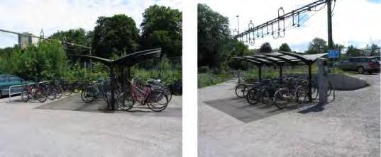 Cykelparkering på västra sidan av järnvägsspåren