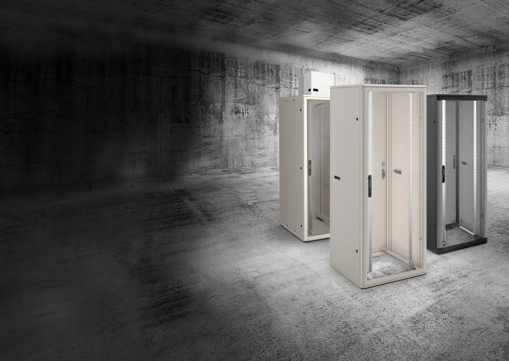 GOLVSKÅP GOLVSKÅP MED SNYGG OCH FUNKTIONELL DESIGN Aluminiumprofiler, integrerad dörr och osynliga skruvar. Ett Premiumskåp från Enoc är alltid snyggt och passar såväl på kontoret som i serverrummet.