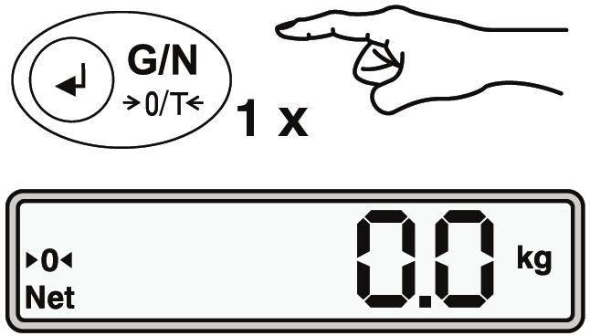 3.02 Nollställning/adderad vägning Starta vågen och vänta ca.10 sek. (se kap. 3.01). Häng på lyftselen och nollställ vågen.