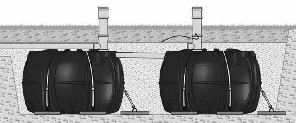 Återfyllning av schaktet Fyllnadssanden får inte innehålla stora stenar. Bred ut sanden jämnt och komprimera med vibrator i skikt på cirka 20 cm.