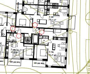 genom att hälften av bostadsrummen får tillgång till ljuddämpad sida.