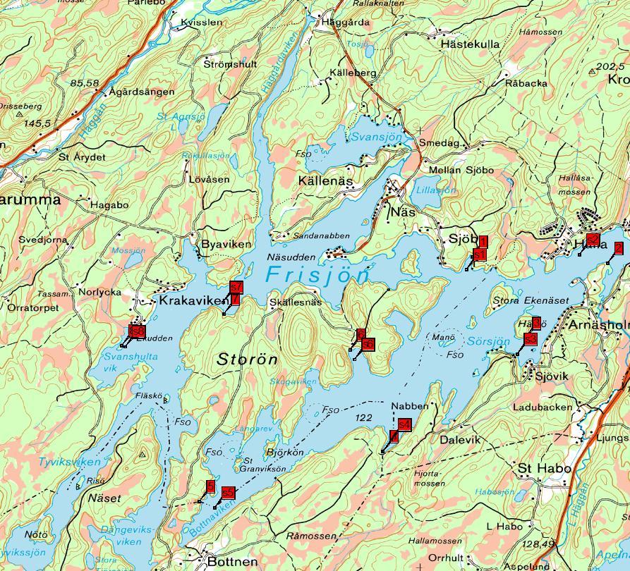 2. Frisjön Vattenområdesuppgifter Sjö/vattendrag: Frisjön Sjötyp 3. Söder LN Lokalnummer: 2 Utloppskoord. 6391340/1328820(RT90) Lokalnamn: - ID-nummer: SE639134-132882 Huvudflodomr.