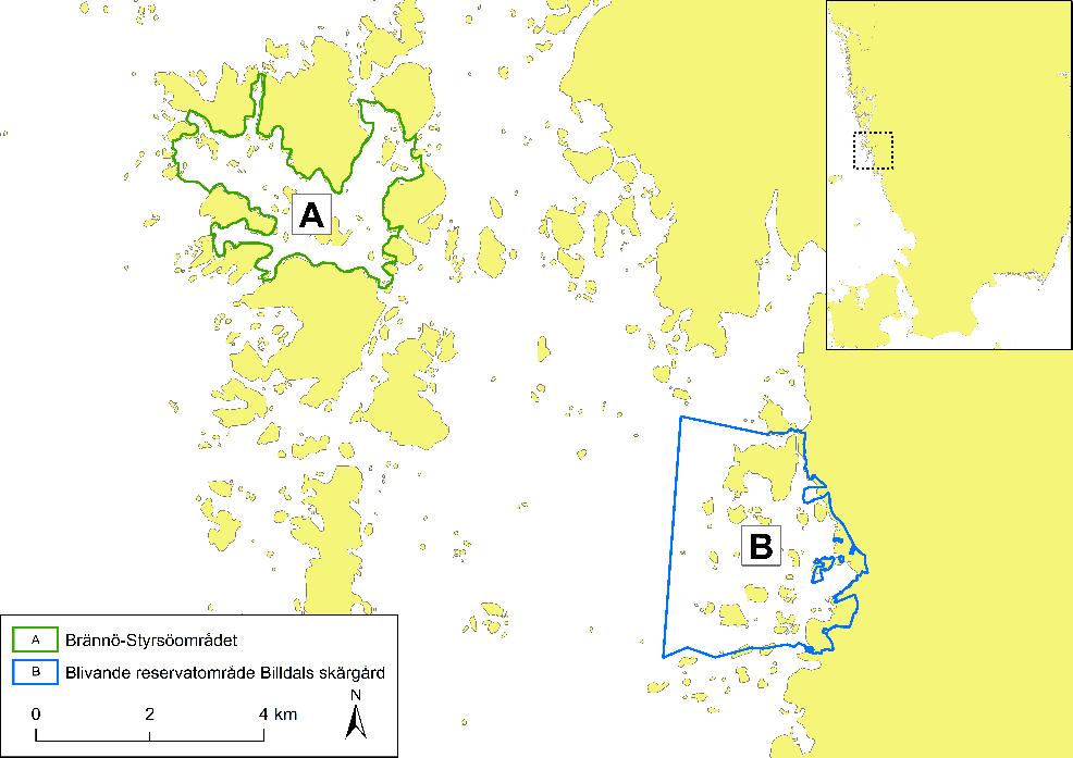 tillhandahållna utav Miljöförvaltningen Göteborgs Stad. Ålgräsängar täcker enligt underlagen 192 hektar av det ca 640 hektar stora undersökningsområdet (30 % av ytan är ålgräs).