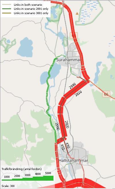 I figuren nedan redovisas motsvarande bilflöden med fokus på respektive utbyggnadsobjekt.
