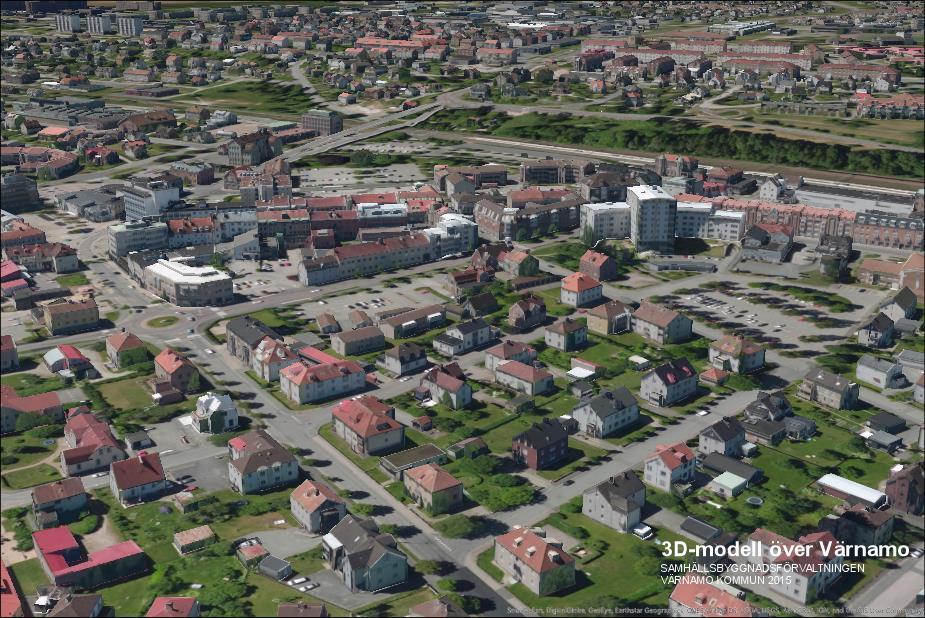 Värnamo kommuns 3D-modell Draperad 3D-modell