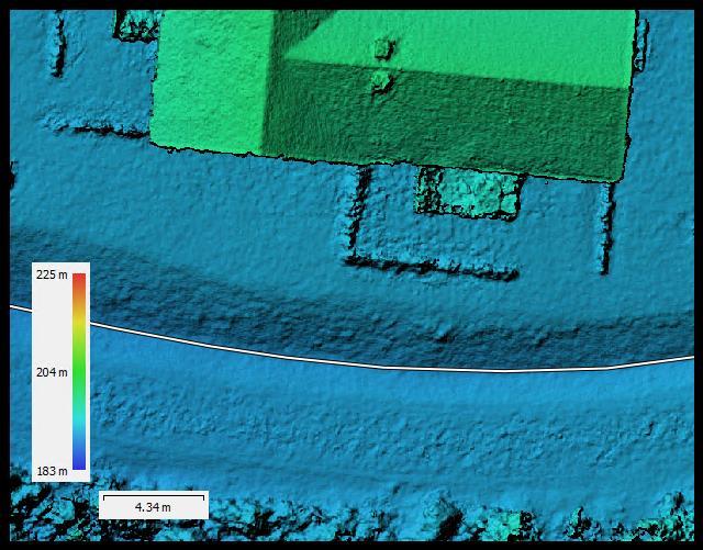 Agisoft Photoscan Professional Kartering från höjdmodell: Kartering av dike/släntfot.