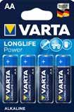 datormöss och diverse 27238 4910121412 Ø 26,2 x 50 24885 4,96 VARTA LONGLIFE POWER AA BLI 4 Benämning/dimension AA (R6) Prestanda Enligt 7 Användningsområde Trådlösa datormöss och diverse 27239