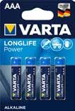 VARTA LONGLIFE POWER AAA BLI 4 Benämning/dimension AAA (R03) Prestanda Enligt Svanen-Kriterier 001 Engångsbatterier version 4.