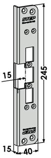 245x40x15 15 mm ST6504H Vinklad stolpe (motsvarar 730) höger.