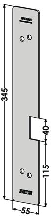 289x55 ST514-04 Förstärkningsbehör utsida höger för ofalsad dörr. 345x55 ST608-01 Förstärkningsbehör utsida vänster för falsad dörr. 289x42 ST609-01 Förstärkningsbehör utsida höger för falsad dörr.