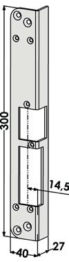 300x40x27 14,5 mm ST286-B Vinklad stolpe höger, för Fas/Modul.