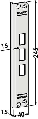 Kappa i rostfritt stål Artikelnr. Benämning Mått Plösmått ST4076 ST4076 Kappa som kan användas istället för elslutbleck för att erhålla en mekanisk funktion.