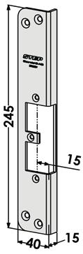 245x40x15 12 mm ST9518V Vinklad stolpe vänster. 245x40x15 12 mm ST9523 Vinklad stolpe för trä- eller metallkarmar. 200x40x15 13 mm ST9532H Vinklad stolpe höger motsvarande 725.