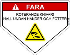 SÄKERHET A B C D E F G H Observera att