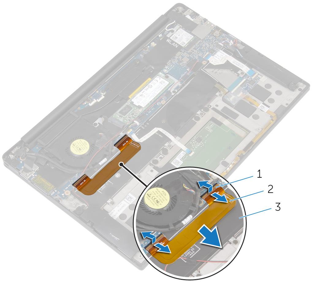 2 Observera I/O-kortets kabeldragning samt dess orientering och dra sedan bort kabeln från