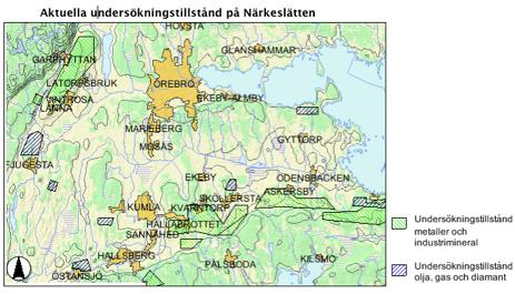 ANSÖKNINGAR OM ATT FÅ UNDERSÖKA ALUNSKIFFERN UNDER NÄRKESLÄTTEN På 1970-talet ansökte Boliden AB och LKAB om tillstånd att få utvinna olja och industrimineraler ur skiffern.