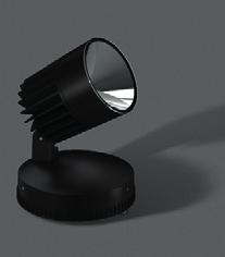 Svart 1230lm 36º 3000K Ø56mm 77 659 03 Markstrålkastare 15W AC Rostfritt 1100lm 50º 3000K Ø125mm ALU STAR IP65 Ljusstark spotlight i tre storlekar En serie utomhusspotlights från