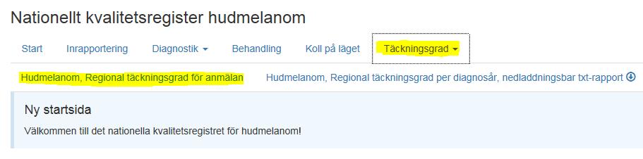 registrets styrgrupp få information om aktuell täckningsgrad för varje region och då kan man ladda en textfil som kan skickas via e-post till stödteamets statistiker: Efterforskning För ett jämnare